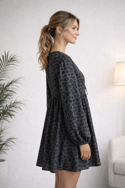 Abito leopardato nero