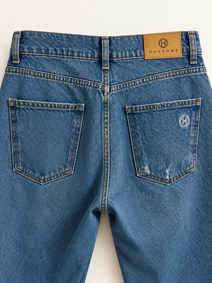 Jeans donna Lily Have One a gamba dritta con piccoli strappi