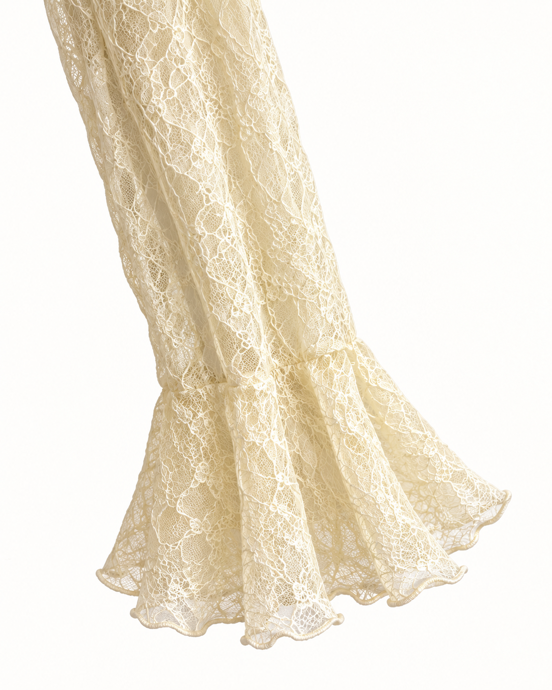 Maglia da donna in pizzo color burro