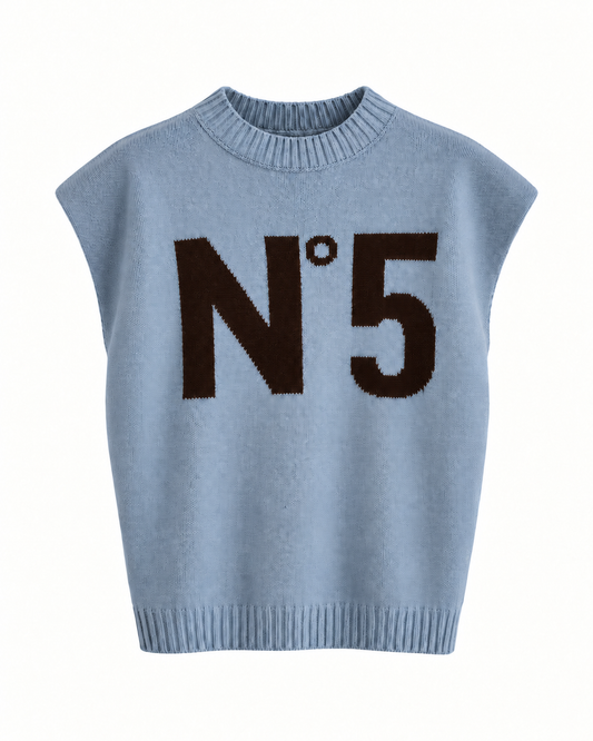 Maglia smanicata con stampa N°5