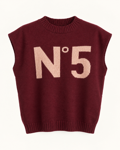 Maglia smanicata con stampa N°5