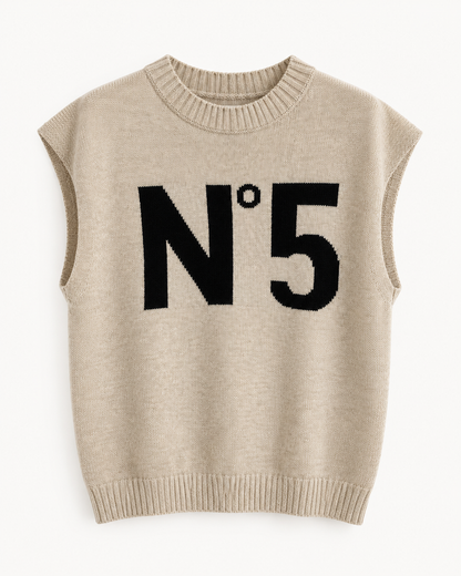 Maglia smanicata con stampa N°5