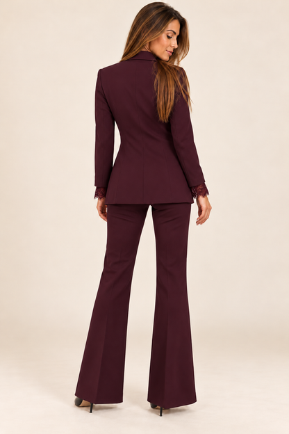 Tailleur donna Armoire con giacca doppiopetto e pantaloni flare