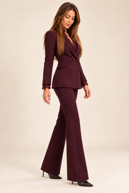 Tailleur donna Armoire con giacca doppiopetto e pantaloni flare
