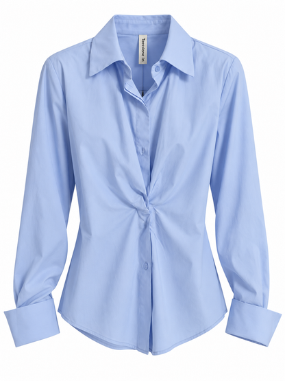 Camicia donna con drappeggio frontale Tensione In