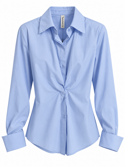 Camicia donna con drappeggio frontale Tensione In