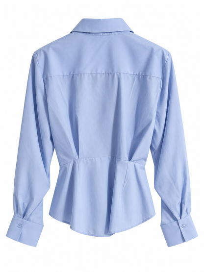 Camicia donna con drappeggio frontale Tensione In
