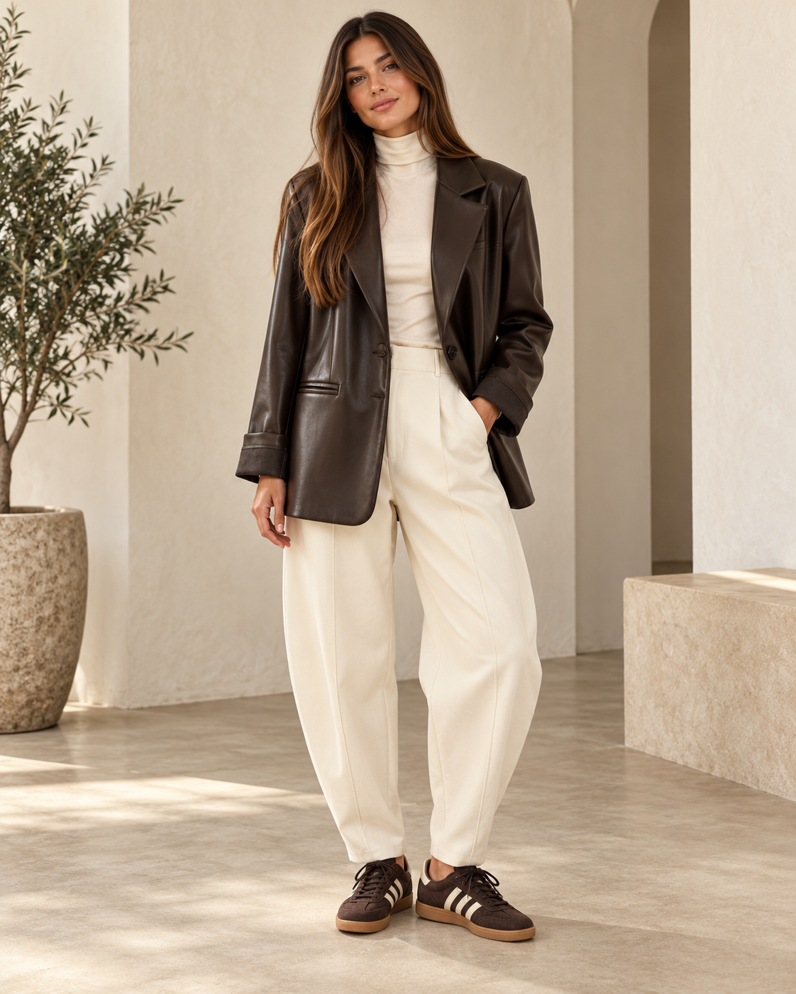 Blazer donna oversize in ecopelle Armoire