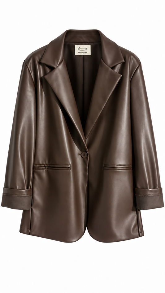 Blazer donna oversize in ecopelle Armoire