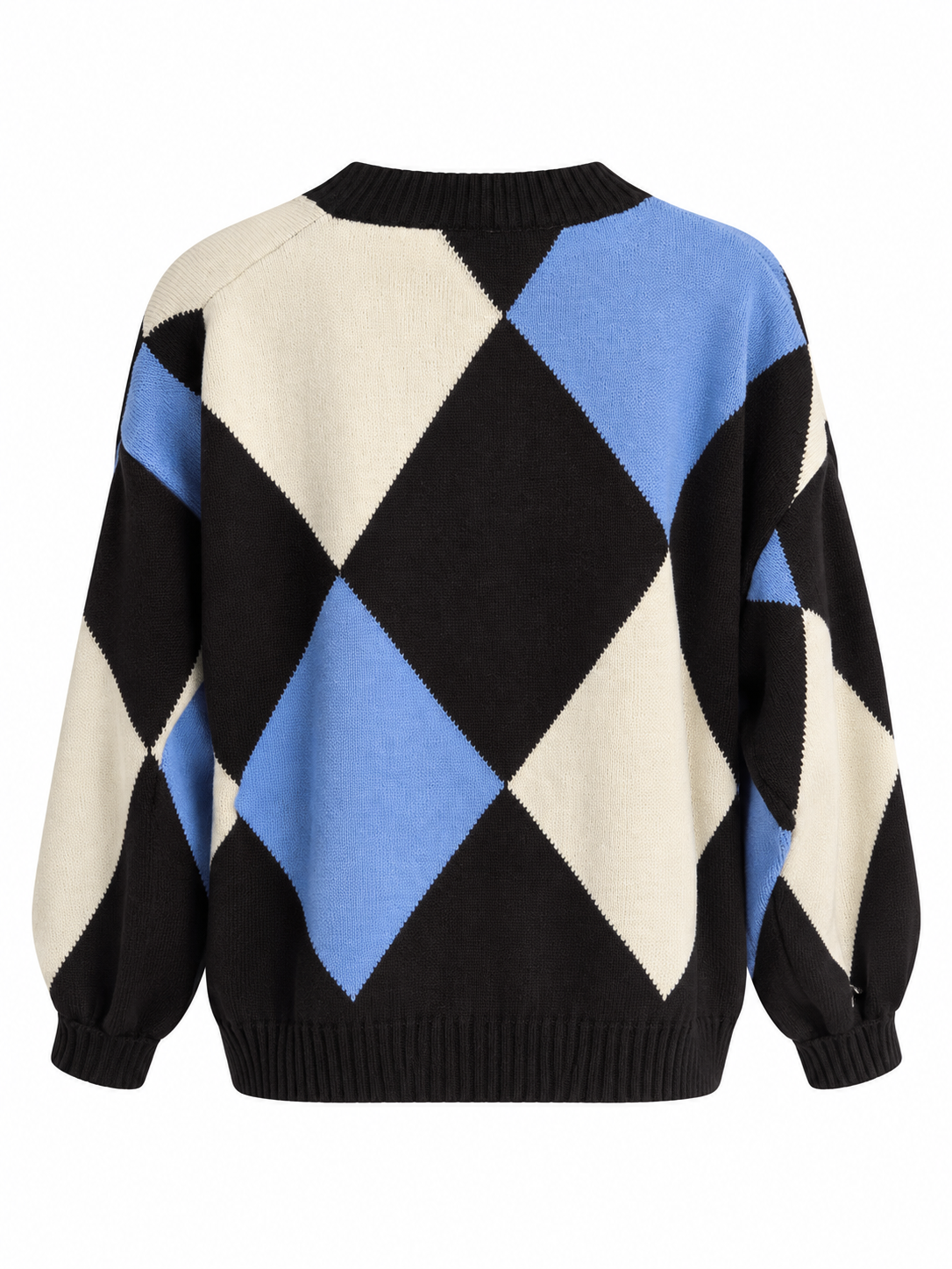 Cardigan donna a rombi con bottoni gioiello